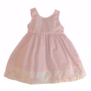 Tommy Hilfiger Pink and White Dress Floral Embroidery, Baby Girl Size 3-6 months